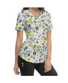 Code Happy Island Getaway print scrub top with Certainty - Island Getaway 