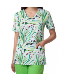 Zoe + Chloe Dottie v-neck print scrub top - Dottie 