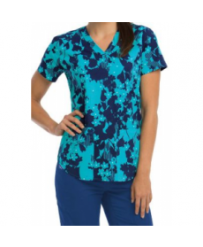 NrG by Barco Rainforest v-neck print scrub top - Rainforest Floral 