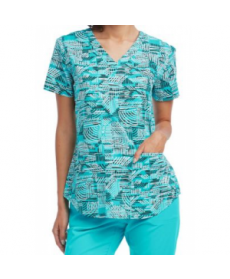 NrG by Barco Sun Dial v-neck print scrub top un Dial 