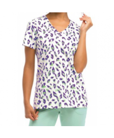 KD Aloha Cat v-neck print scrub top - Aloha Cat 