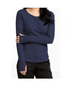 Med Couture Between The Lines long sleeve underscrub tee - Navy 