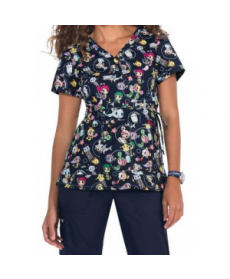 Koi Kathryn Deep Sea Friends mock wrap print scrub top - Deep Sea Friends 