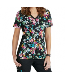 Cherokee Flexibles Petal Pizazz v-neck scrub top - Petal Pizazz 