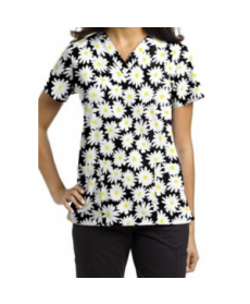 3-- Scrubs Marguerite v-neck print scrub top arguerite 