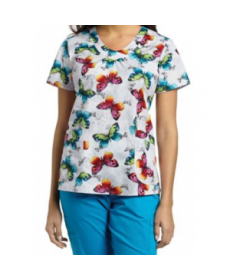 White Cross Prism Takes Flight print scrub top - Prism Takes Flight 