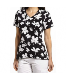 White Cross Bella Fiore v-neck print scrub top - Bella Fiore 