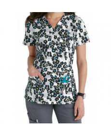 Dickies Gen Flex Here Kitty v-neck print scrub top - Here Kitty 