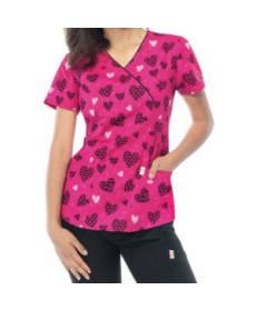 Code Happy Hello Sweetheart print scrub top with Certainty - Hello Sweetheart 