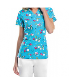 Cherokee Forbidden Love print scrub top - Forbidden Love 