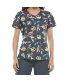 Cherokee Tooniforms Justice and Truth print scrub top - Justice And Truth 