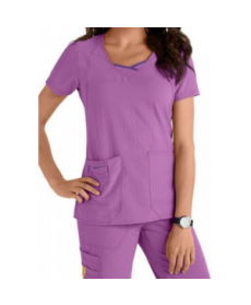 WonderWink Four-Stretch Curve-Centric fashion scrub top - Iris/Electric Violet 