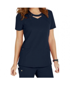 Careisma by Sofia Vergara Fearless keyhole scrub top - Navy 