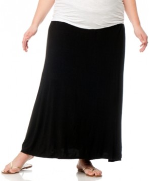 Motherhood Maternity Plus Size Foldover-Waist Maternity Maxi Skirt