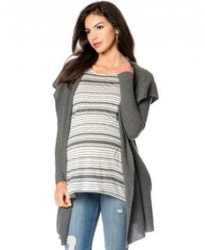 A Pea In The Pod Maternity Hooded Cashmere Cardigan Coat