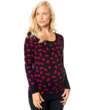 A Pea In The Pod Maternity Kiss-Print Sweater