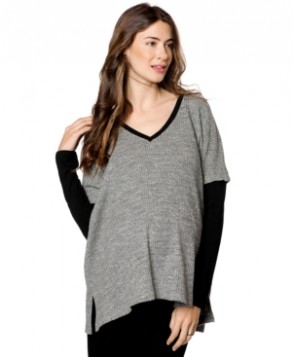 Drew Maternity Drop-Shoulder Textured Sweater