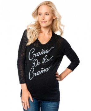 A Pea In The Pod Maternity Three-Quarter-Sleeve Printed Tee
