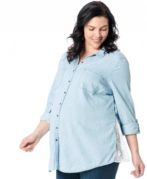 Motherhood Maternity Plus Size Button-Front Blouse