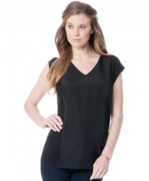 A Pea In The Pod Maternity V-Neck Cap-Sleeve Top