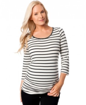 Motherhood Maternity Striped Ruched Top