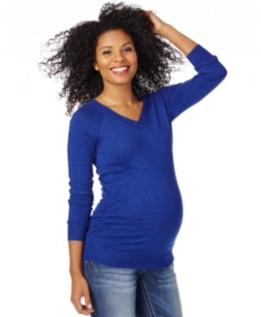 Motherhood Maternity V-Neck Ruched Sweater