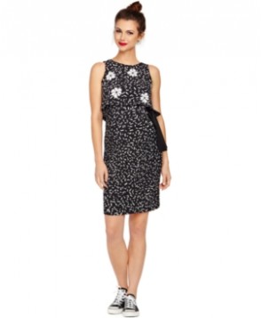 Taylor Maternity Printed Popover Side-Tie Dress