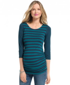 Jessica Simpson Maternity Striped Ruched Top