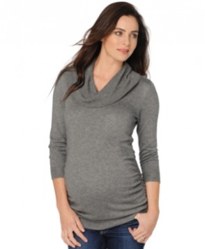 A Pea in the Pod Maternity Ruched Cowl-Neck Sweater