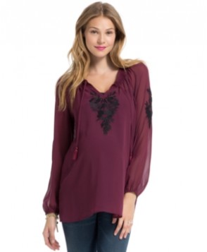 Jessica Simpson Maternity Embroidered Peasant Blouse