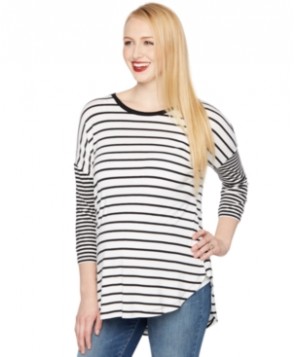 A Pea in the Pod Maternity Striped Three-Quarter-Sleeve Top
