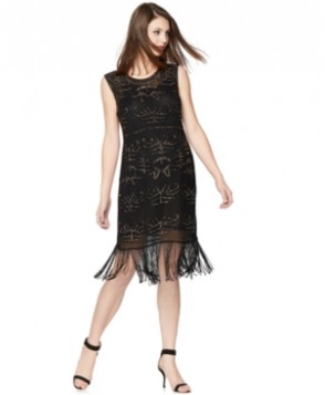 A Pea in the Pod Maternity Beaded Fringed Dress