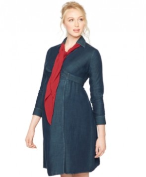 A Pea in the Pod Maternity Long-Sleeve Wrap Dress