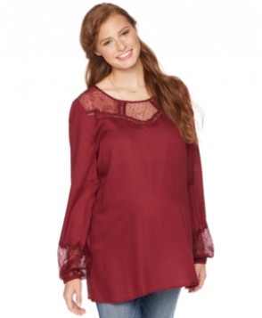 Wendy Bellissimo Maternity Lace-Trim Blouse