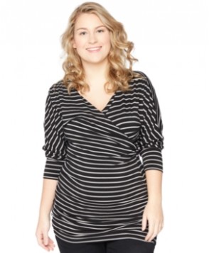 Motherhood Maternity Plus Size Striped Ruched Top