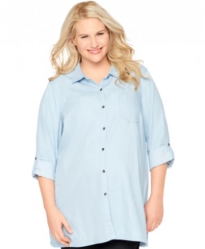 Motherhood Maternity Plus Size Button-Front Shirt