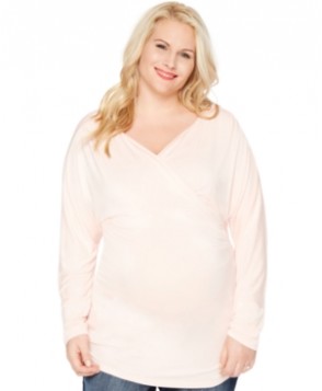 Motherhood Maternity Plus Size Faux-Wrap Top