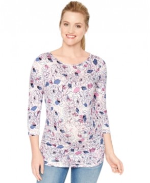 Motherhood Maternity Ruched Printed Top
