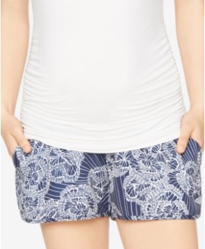 A Pea In The Pod Printed Maternity Shorts