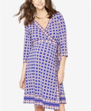 A Pea In The Pod Maternity Printed Wrap Dress
