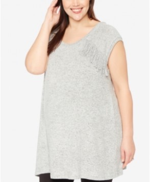 Wendy Bellissimo Maternity Plus Size Fringed Top