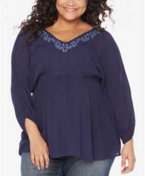 Motherhood Maternity Plus Size Embroidered Blouse