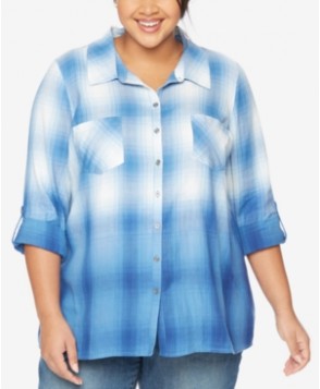 Wendy Bellissimo Maternity Plus Size Plaid Shirt