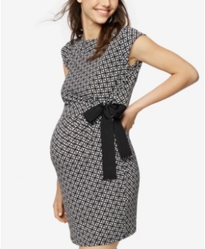 Taylor Maternity Printed Side-Tie Dress