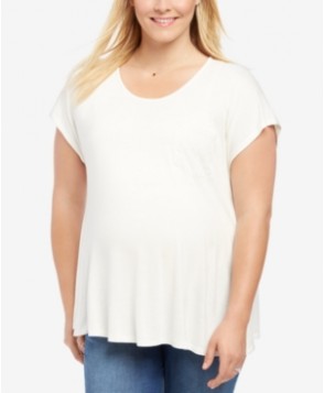 Motherhood Maternity Plus Size Lace-Trim T-Shirt
