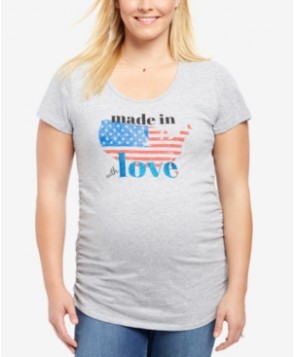 Motherhood Maternity Plus Size Ruched Graphic Tee