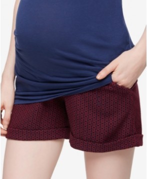 A Pea In The Pod Printed Jacquard Maternity Shorts