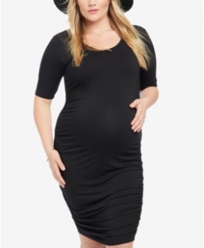 Motherhood Maternity Plus Size Elbow-Sleeve Sheath Dress