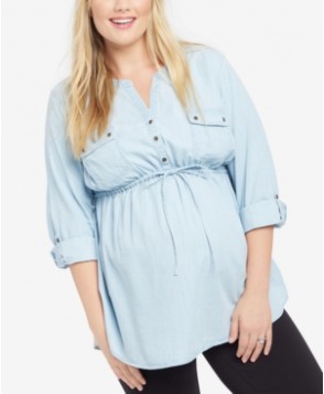 Motherhood Maternity Plus Size Tie-Front Tunic