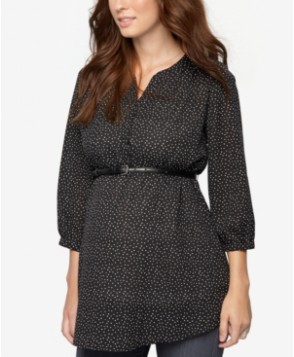 A Pea In The Pod Maternity Printed Belted Tunic